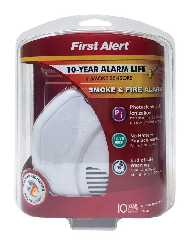 10-year Sealed Battery Dual-sensor Photoelectric/ionization Smoke Alarm Sa3210