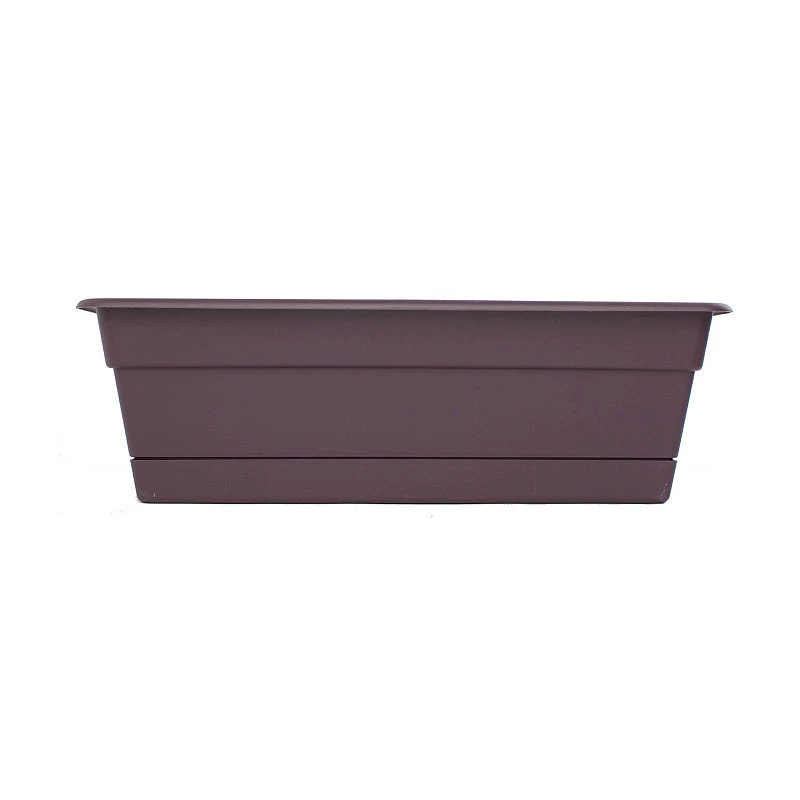 36 Inch Dura Cotta Window Box Planter In Living Green With Tray