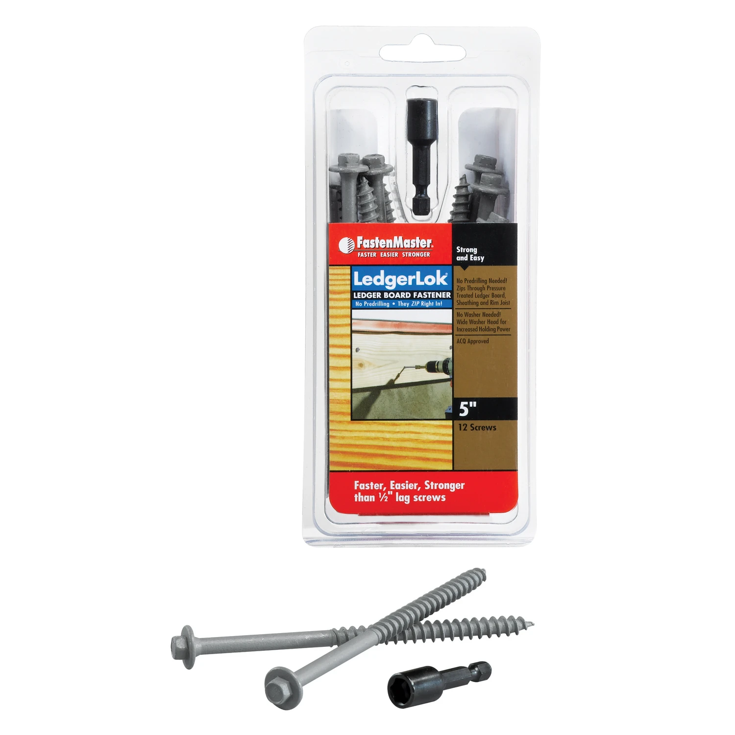 Ledgerlok Screws, 5 In., 12-Pk.