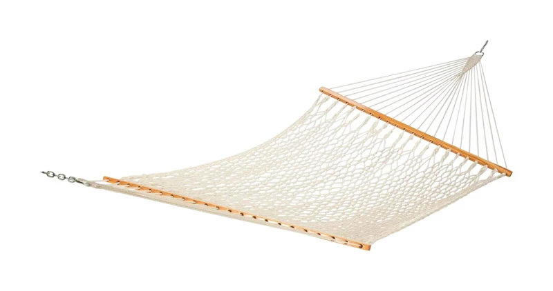 Deluxe Cotton Rope Hammock For 2, 60 X 82-inches With Hardwood Spreader Bar