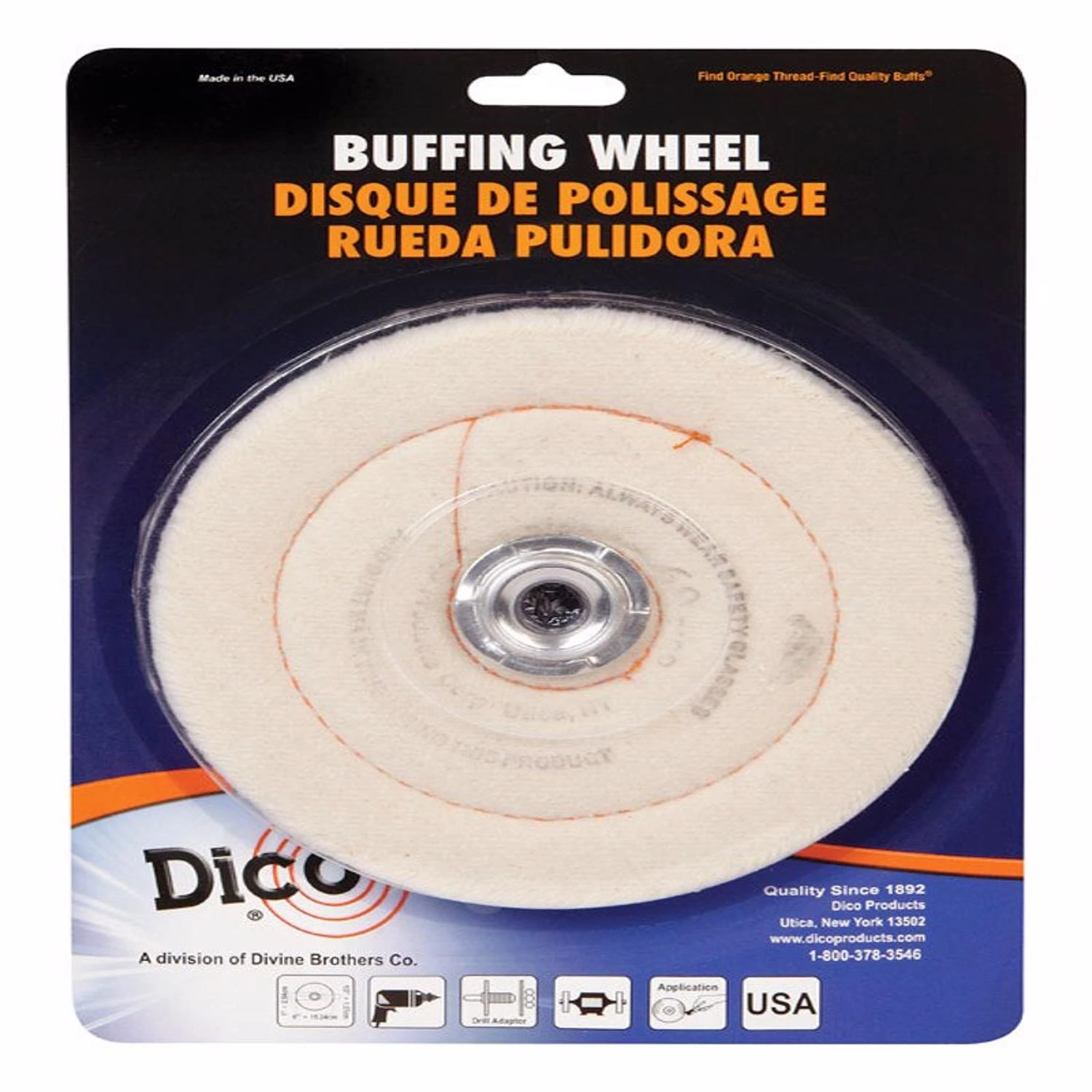 6 In. X 1/2 In. Canton Flannel Buffing Wheel Model 527-60-6