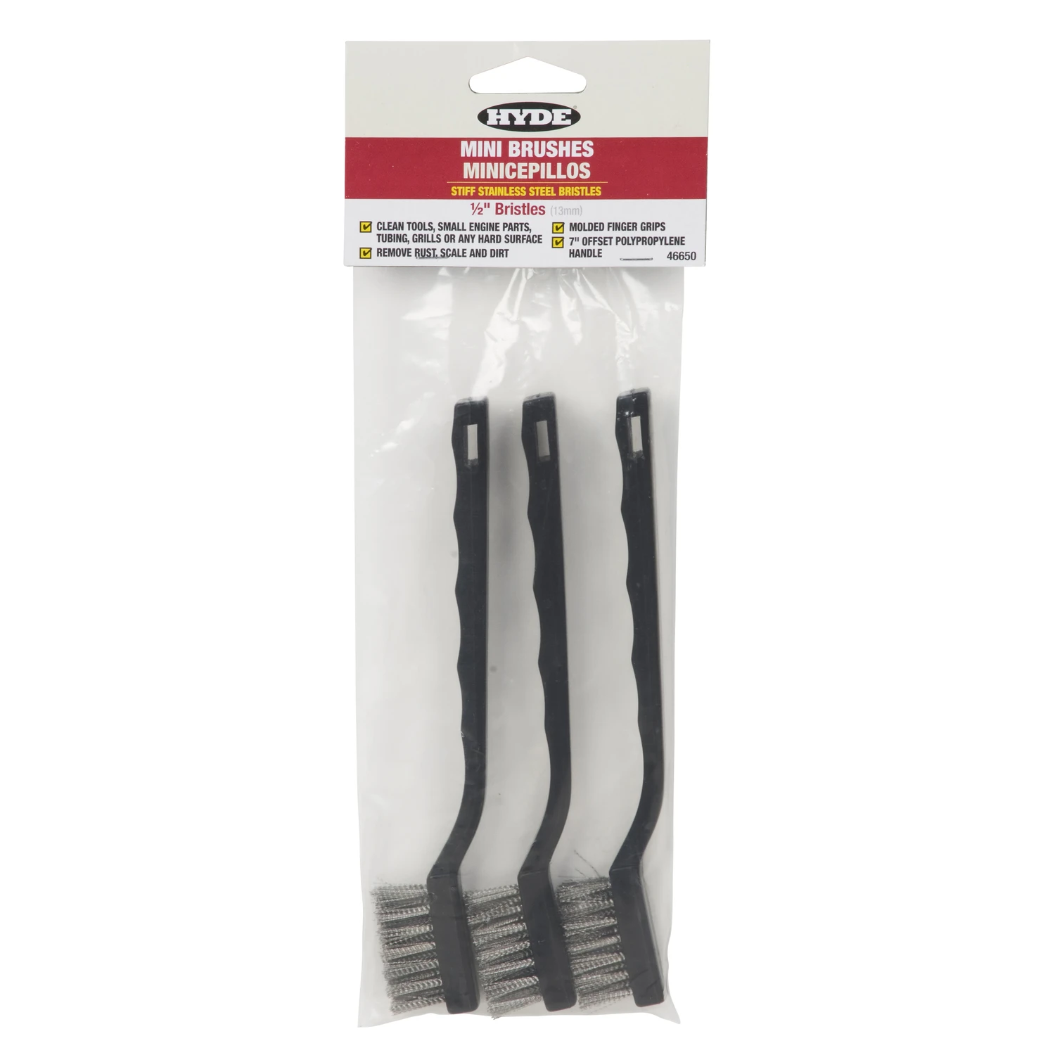Wire Brush Set, Mini, Stainless Steel, 3-Pk.