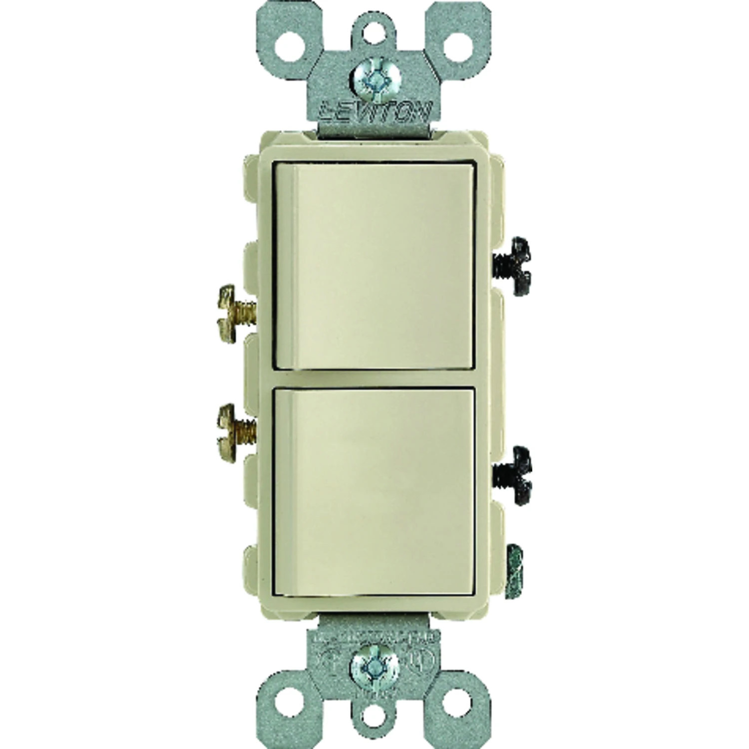 Leviton Decora 15 amps Single Pole Combination AC Quiet Switch Ivory 1 pk