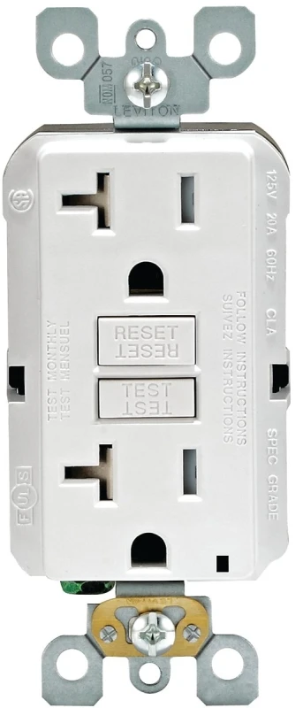 20 Amp 125-Volt Duplex SmarTest Self-Test SmartlockPro Tamper Resistant GFCI Outlet, White