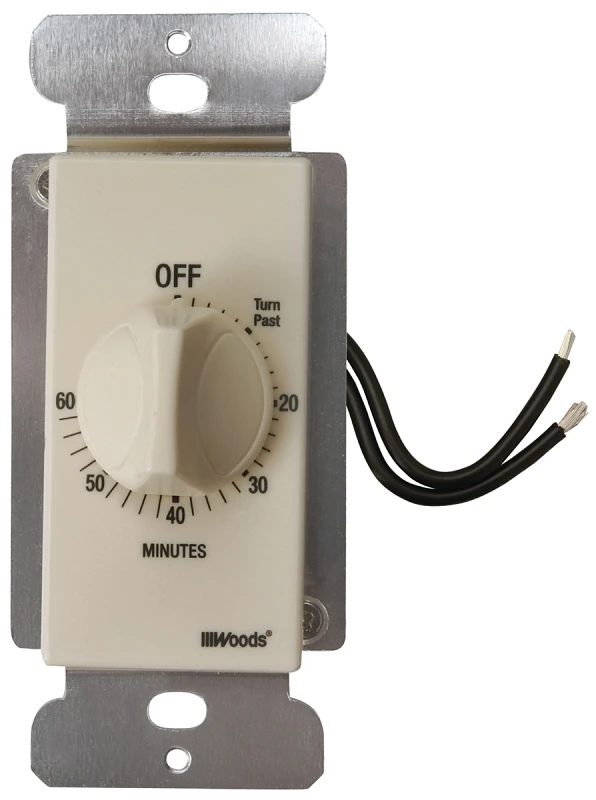 In-Wall 60-Minute Switch Outlet/Appliance Timer, Almond