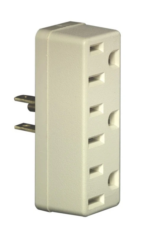 Leviton Ivory 15A 3-Outlet Tap