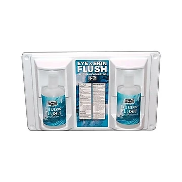 Double Eyewash Station with Two 16 Ounce Bottles for Emergency Eye Irrigation