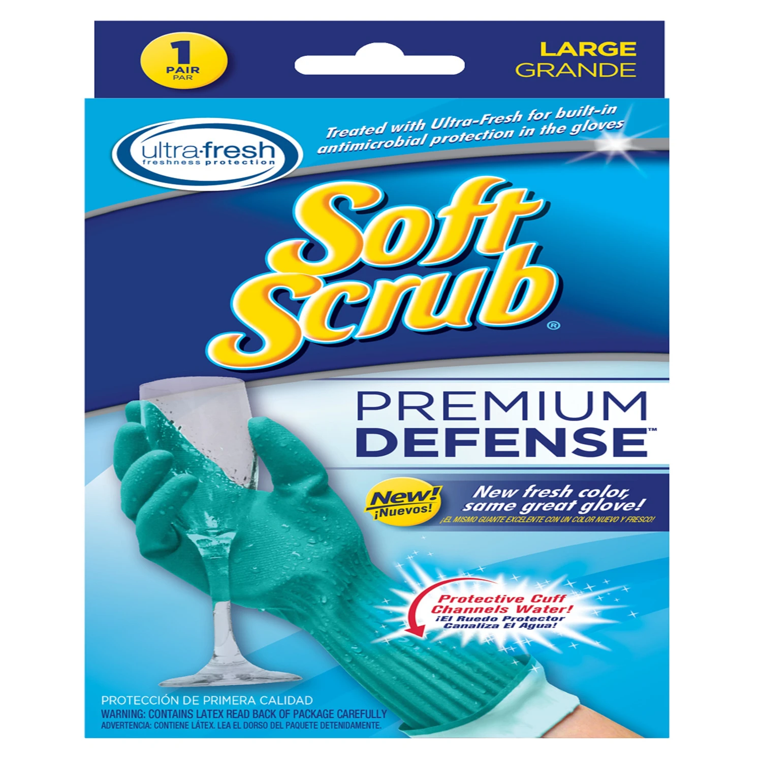 Premium Defense Large Latex Rubber Gloves - 20 Mil Thickness, Blue