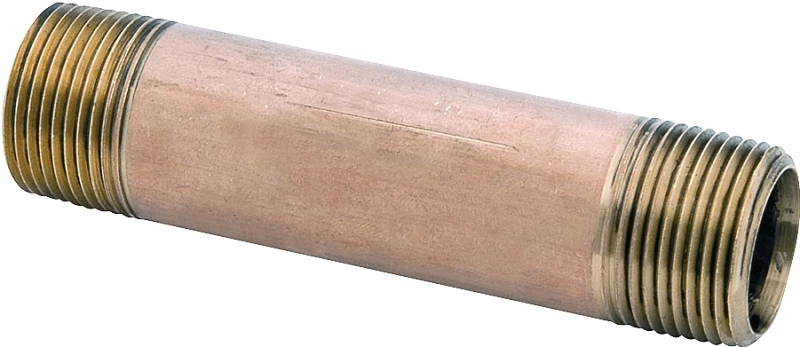 Red Brass Nipple, Lead Free, 1/4 x 1-1/2 In.