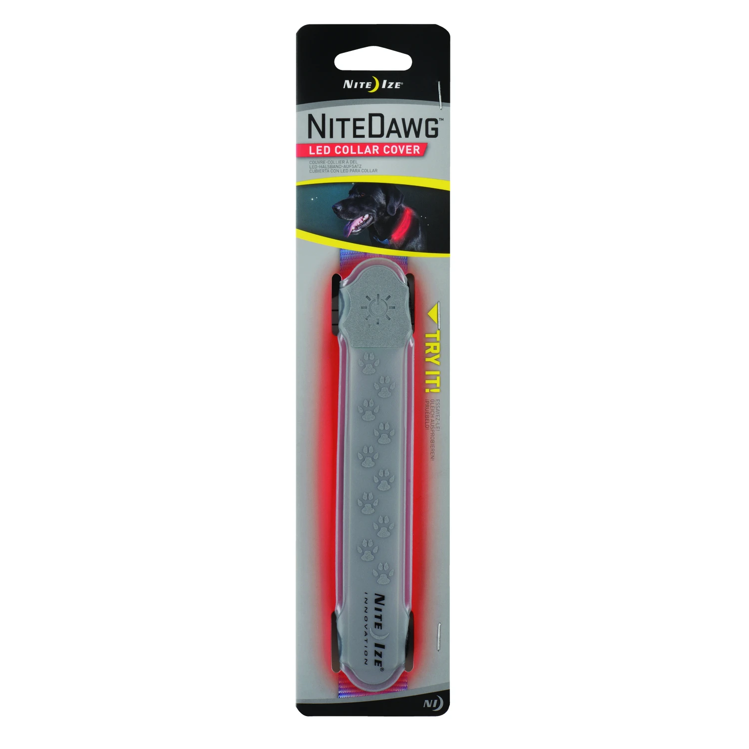 Nite Dawg Led Collar Cover, Gray/pink - Model Ndcc-03-09