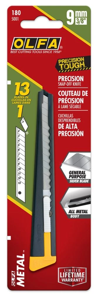 5001 Multi-purpose Utility Knife, 9 Mm Blade, Standard Grip Black Handle