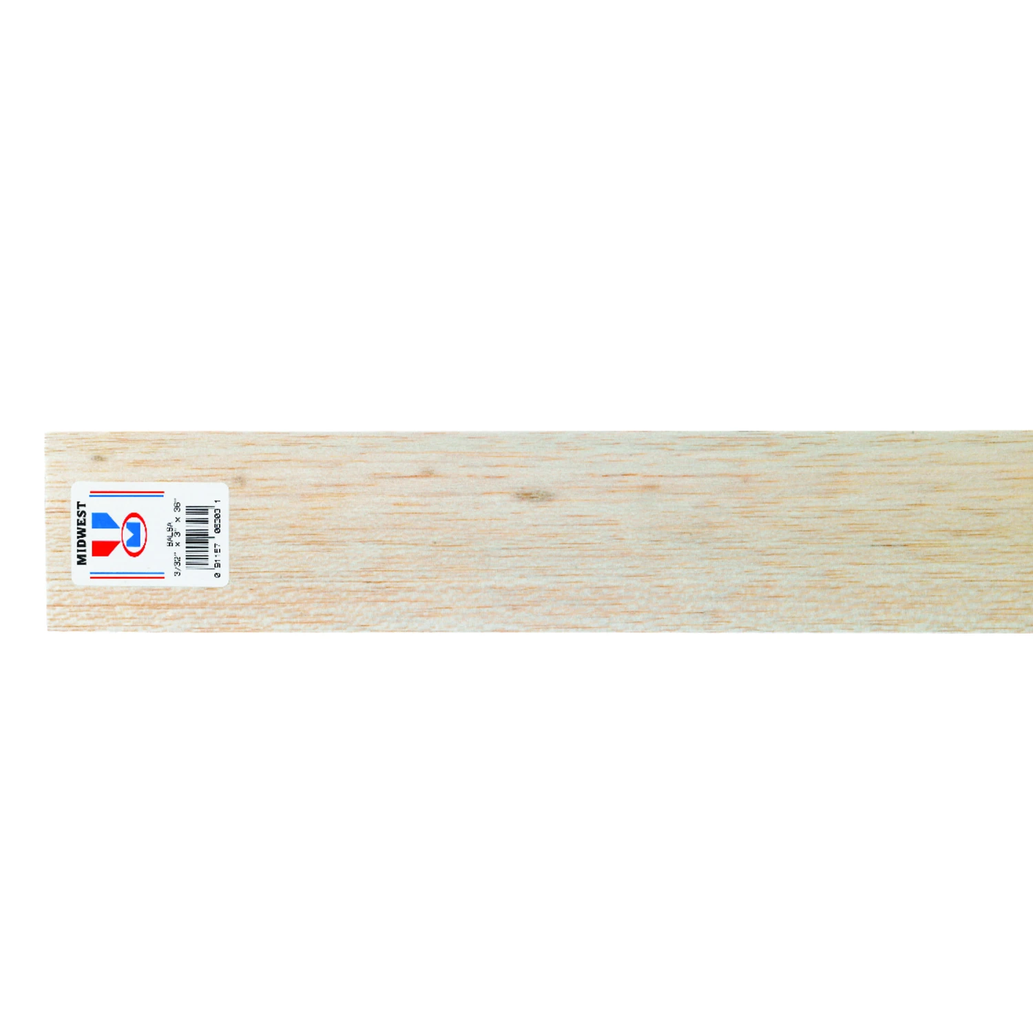 Balsa Wood, 3/32 x 3 x 36 In.