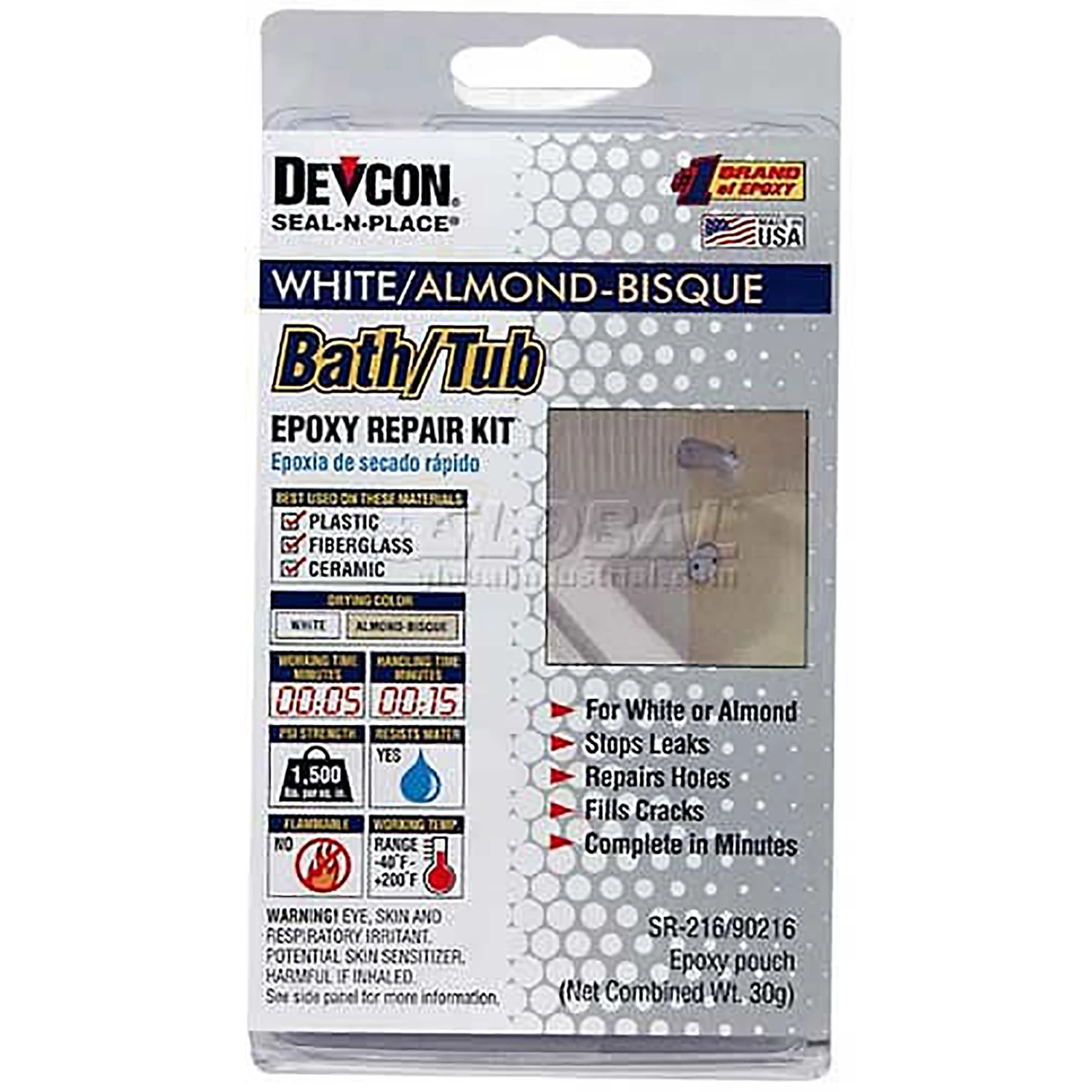 Devcon 1.06 Oz. Fiberglass, Porcelain & Plastic Epoxy Repair Kit