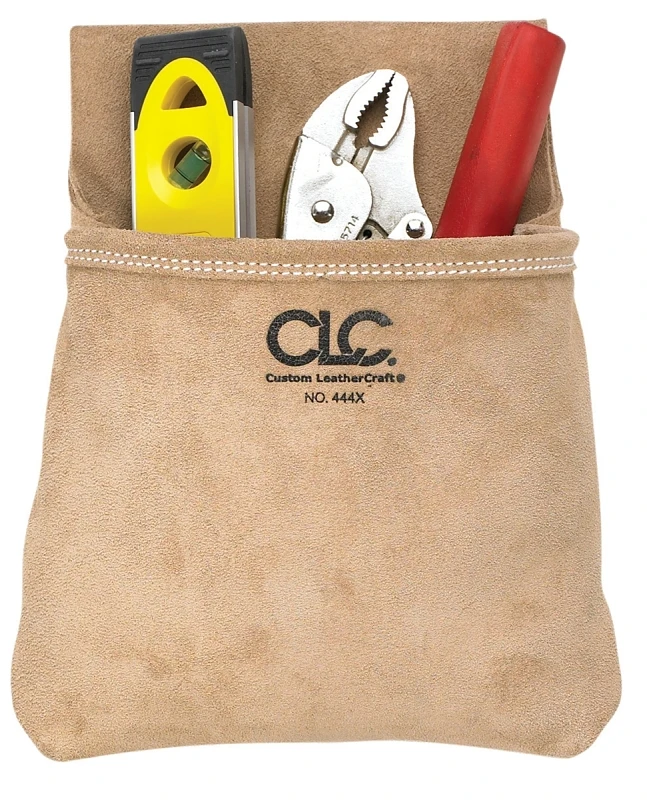 444x Single Pocket Suede Leather Nail & Tool Pouch - 12.75 In. H, Tan