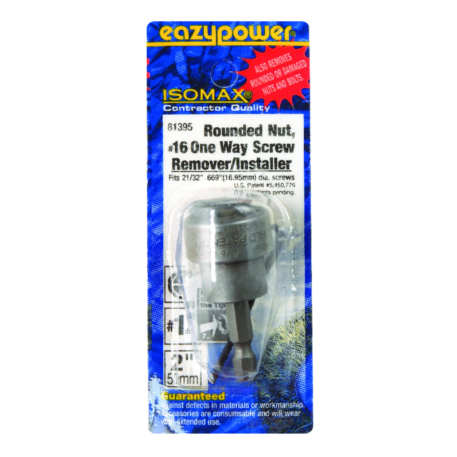 81395 Isomax #16 One Way Screw Remover, 2 In. Hss, Chrome Vanadium Steel