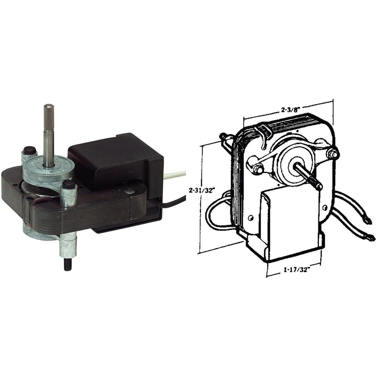 Us Hardware V-001b 115v Mobile Home Exhaust Fan Motor, 0.41 Amps, 1 Pk
