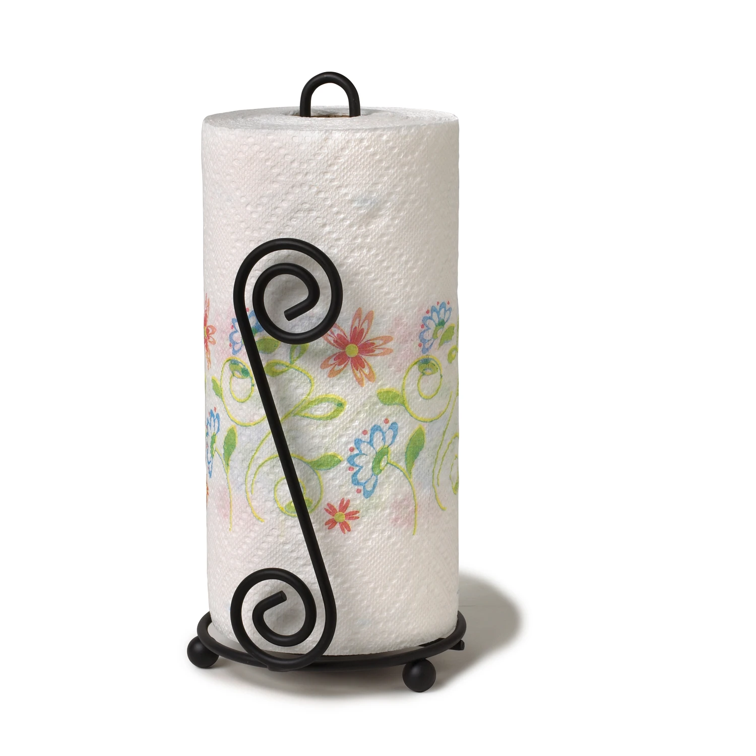 Elegant Scroll Countertop Portable Paper Towel Holder - 13" H X 6.375" W X 6.375" D