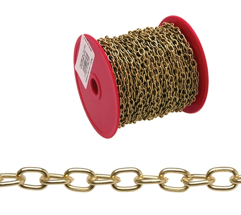 82 Foot #19 Brass Oval Chain for Decorative and Utility Use