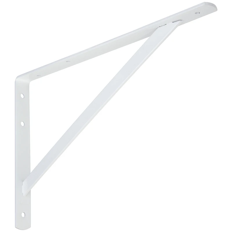111bc 16 In. White Steel Super Strength Shelf Bracket, 600 Lb Capacity