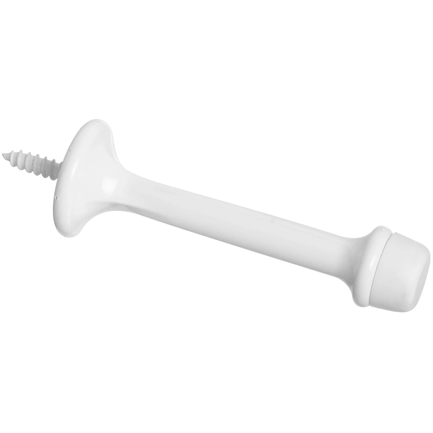 Doorstop, Wall-Mount, Rigid, White, 3 In., 2-Pk.