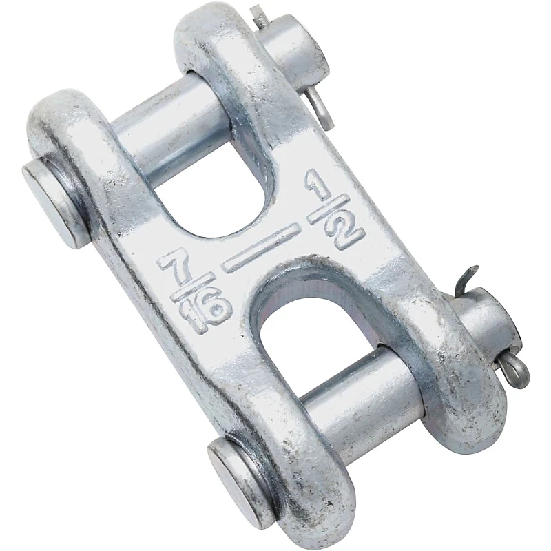 Double Clevis Connecting Link, Zinc Plated, 1/2 Inch