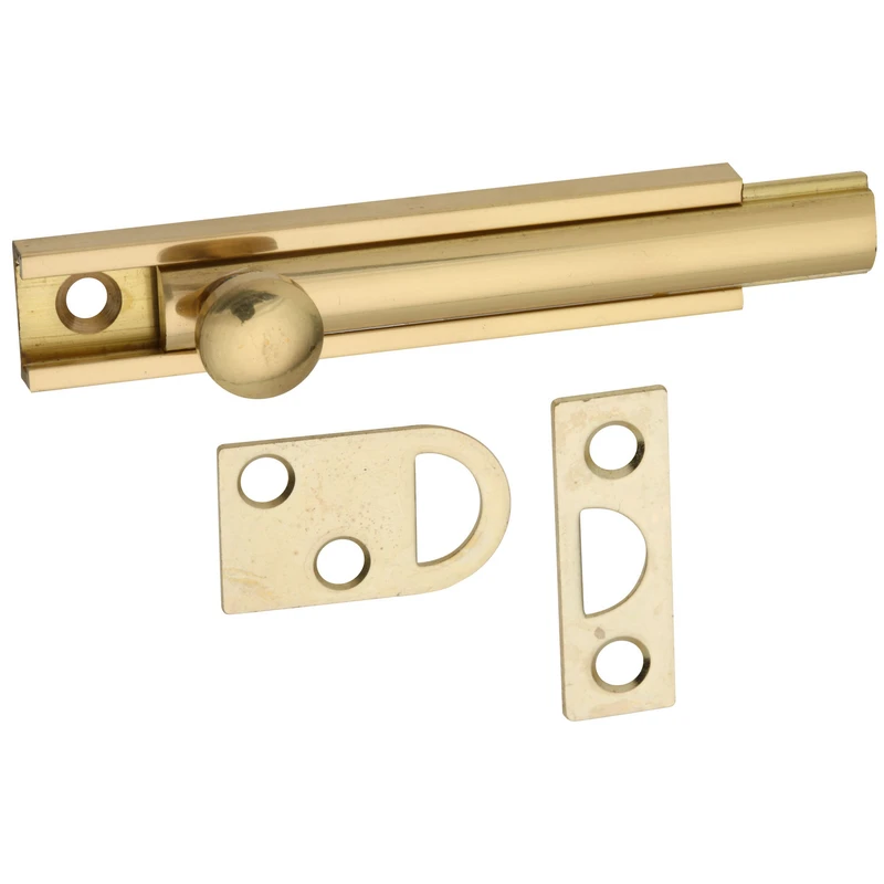 Gallery Series 3 In. Polished Brass Door Surface Bolt - Solid Brass Construction