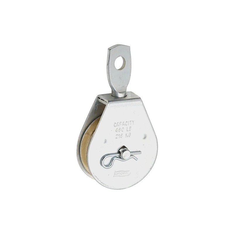 3211 2 In. O.d. Single Swivel Eye Steel Rope Pulley - 480 Lb Capacity