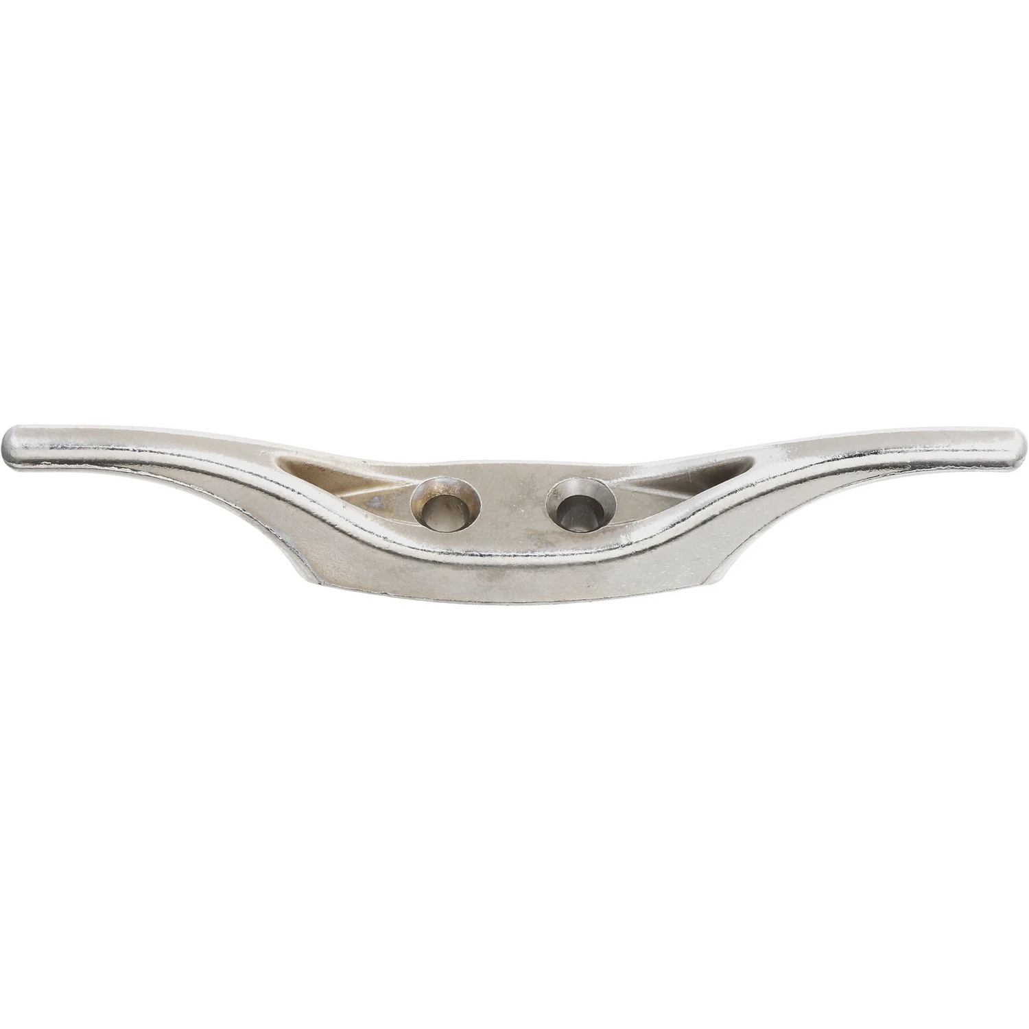 4-1/2 In. Nickel Rope Cleat, 55 Lb Capacity, Die-cast Zinc