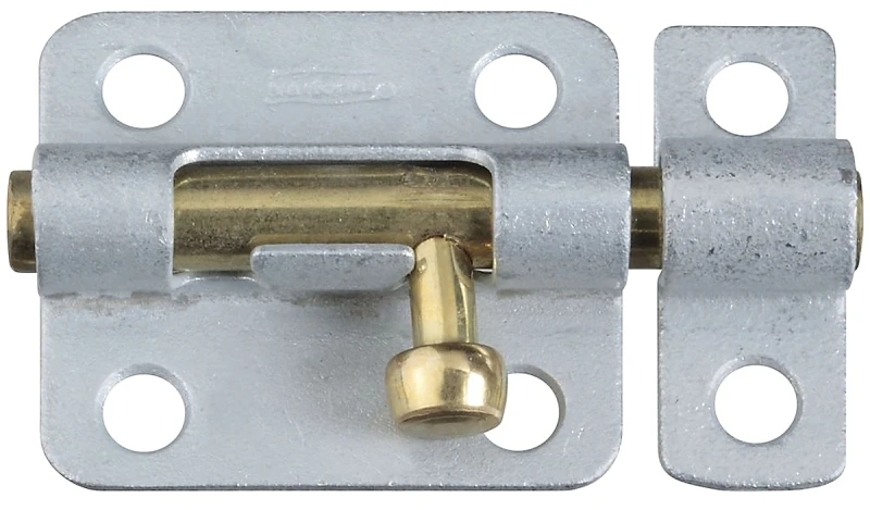 National Hardware 3 in. L Galvanized Brass/Steel Barrel Bolt 1 pk