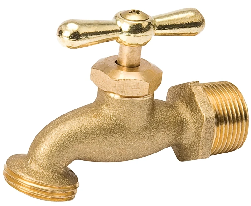Standard Brass Hose Bibb with 1/2 Inch Male Pipe by 1/2 Inch Internal Solder by 3/4 Inch Hose Connection