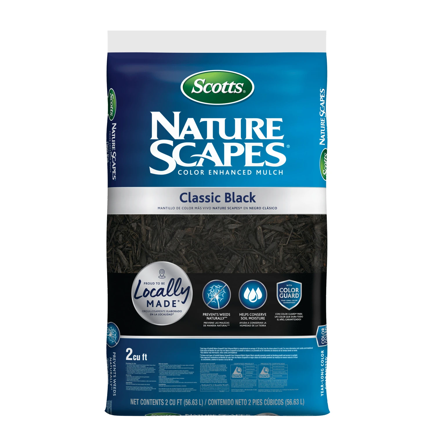 Nature Scapes 2 Cu. Ft. Classic Black Color Enhanced Shredded Hardwood Mulch