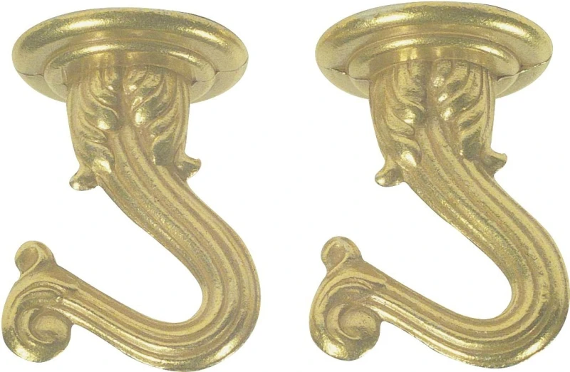 Lamp Hooks Set, Polished Brass, 2-Pk.