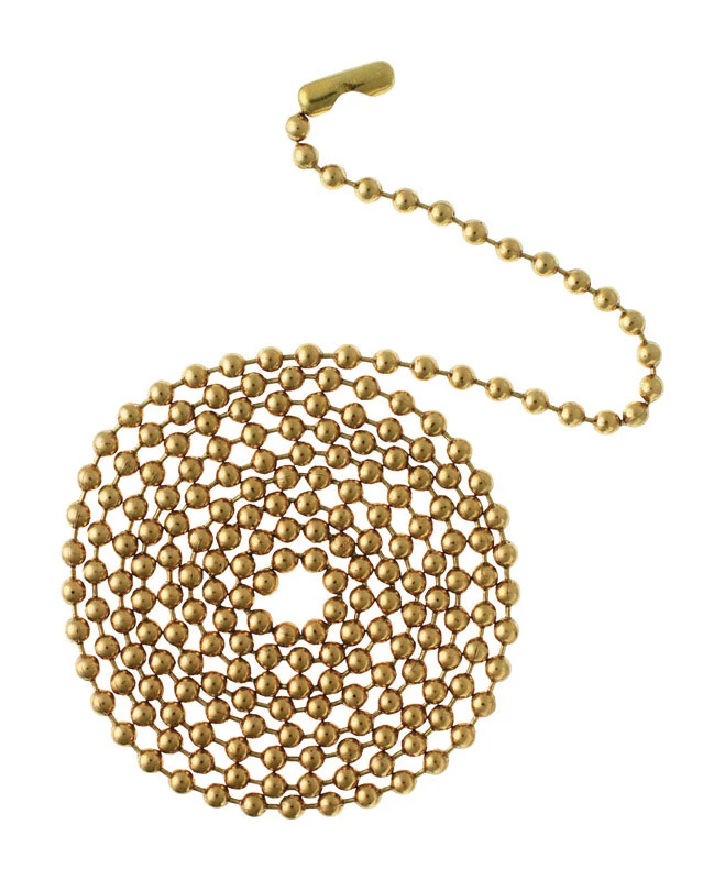 12 In. Polished Brass Beaded Pull Chain With Connector For Ceiling Fans