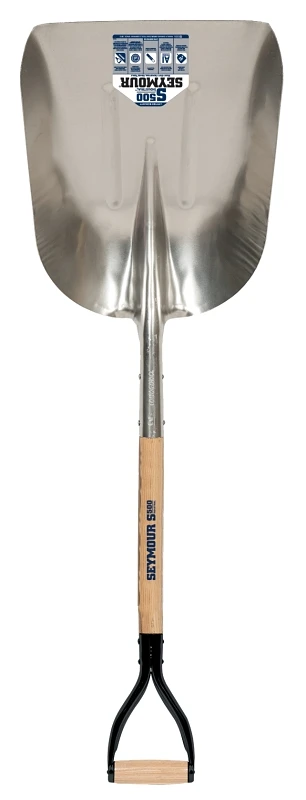 Steel Grain Scoop with D-Grip and 29-Inch Wood Handle