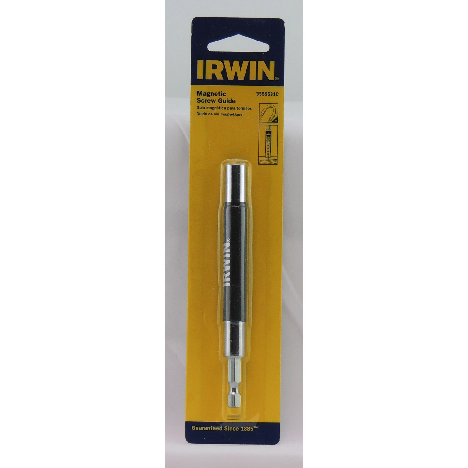 Irwin 3555531C Series Screw with Retracting Sleeve, 4-11/16 to 7-3/8 in L, 1/4 in Drive, Hex Drive, 1/4 in Shank, Steel