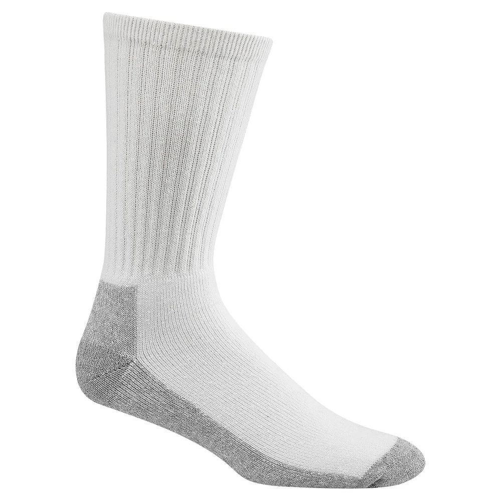 Work Socks, White & Gray, Men's Large, 3-Pk.
