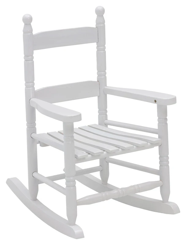 Classic White Childs Rocking Chair Durable Wooden Construction