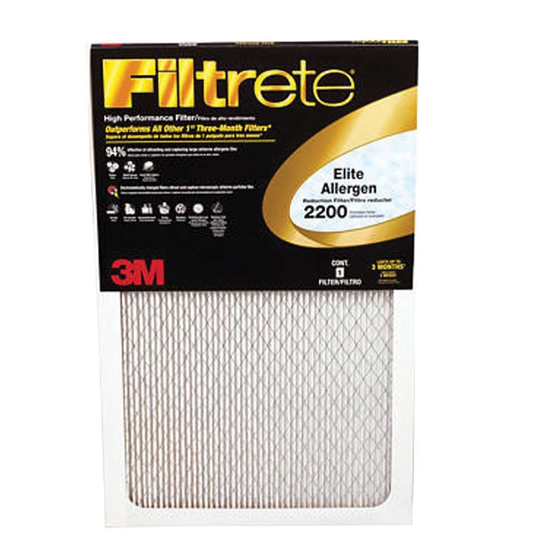 14x20 x 1 In. Elite Allergen Reduction Pleated Furnace Air Filter, MPR 2200, 3 Months