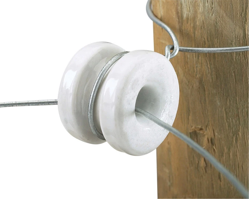 Dare 2356-10 Heavy Duty White Porcelain Electric Fence Insulator, 10-pack, Corner Style