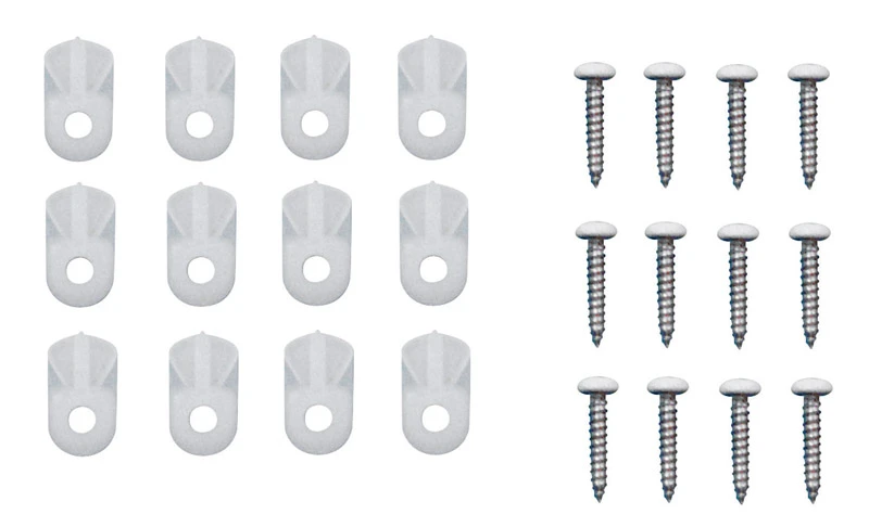 Prime-line Pl7738 White Plastic Screen Clips 12 Pk With Screws, 1/2 In. W X 7/8 In. L