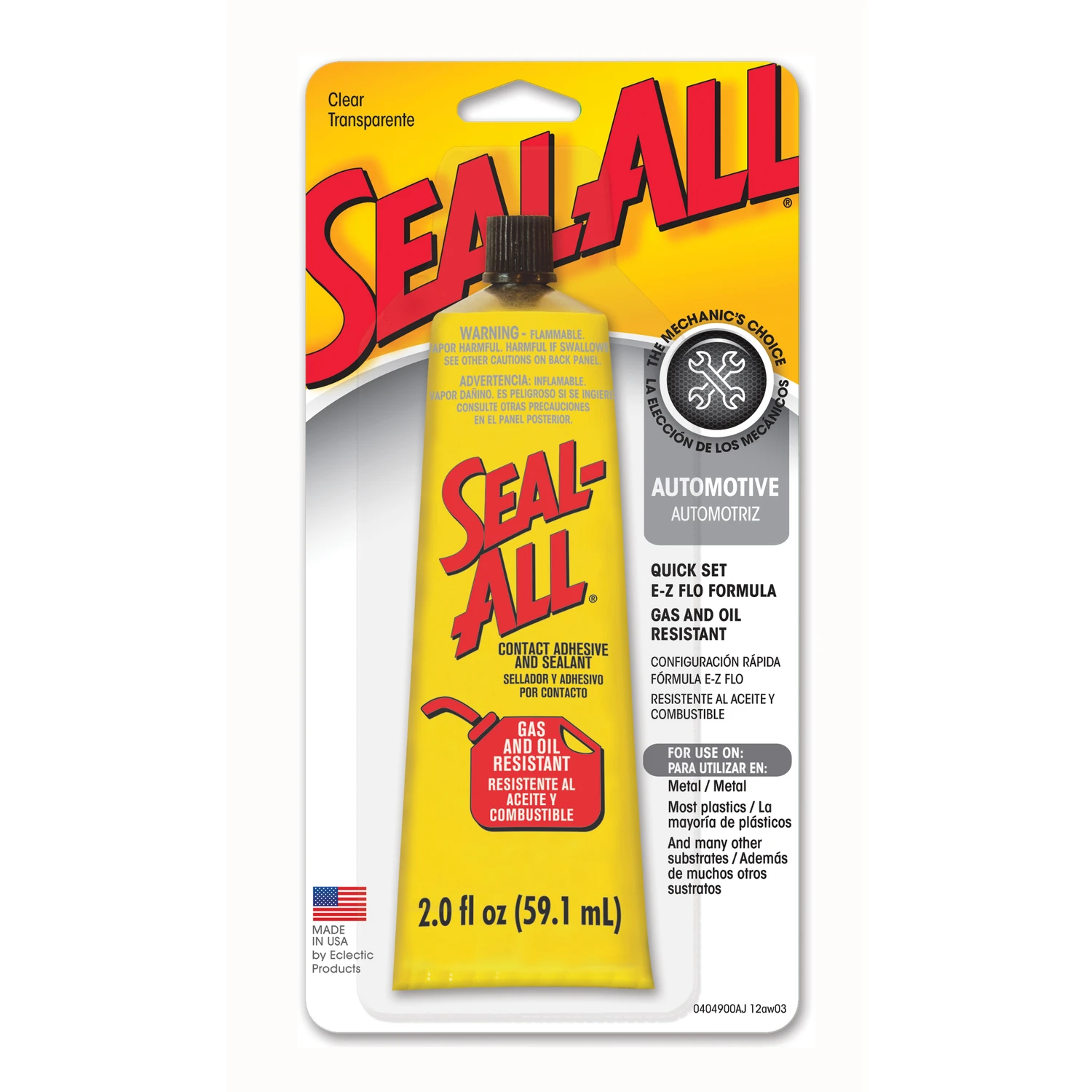 Seal-all High Strength Gas And Oil Resistant Adhesive 2 Oz - All-purpose Bonding Solution