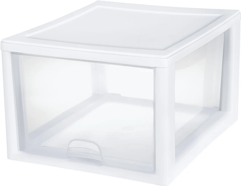 14.375 In. X 10.25 In. X 17 In. 27 Quart White Stackable Storage Drawer