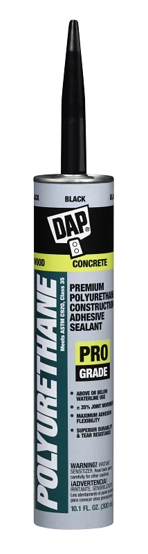 10.1 Oz. Premium Polyurethane Construction Adhesive Sealant, Black, Model 18816