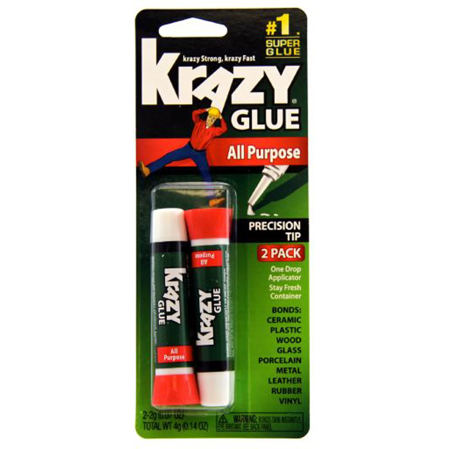 Krazy Glue, 2-gm. Tube, 2-Pk.