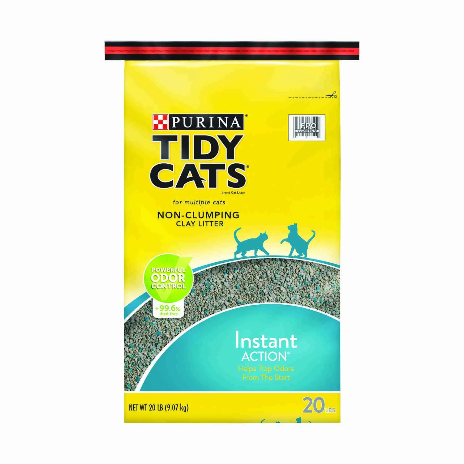 Instant Action Cat Litter, 20 Lb Capacity, Gray/tan Granular Bag
