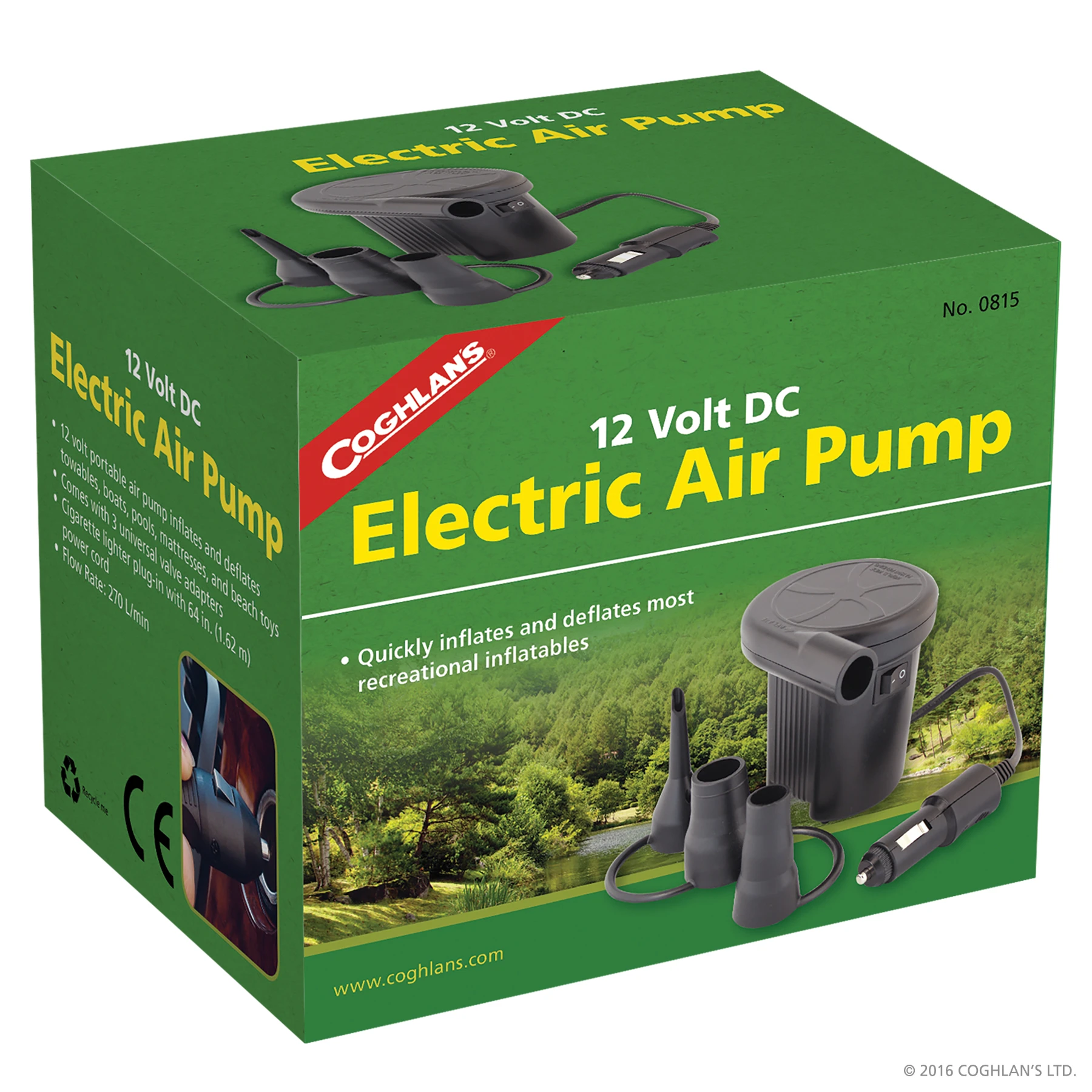 12-Volt Electric Air Pump for Inflating Tires and Sports Equipment