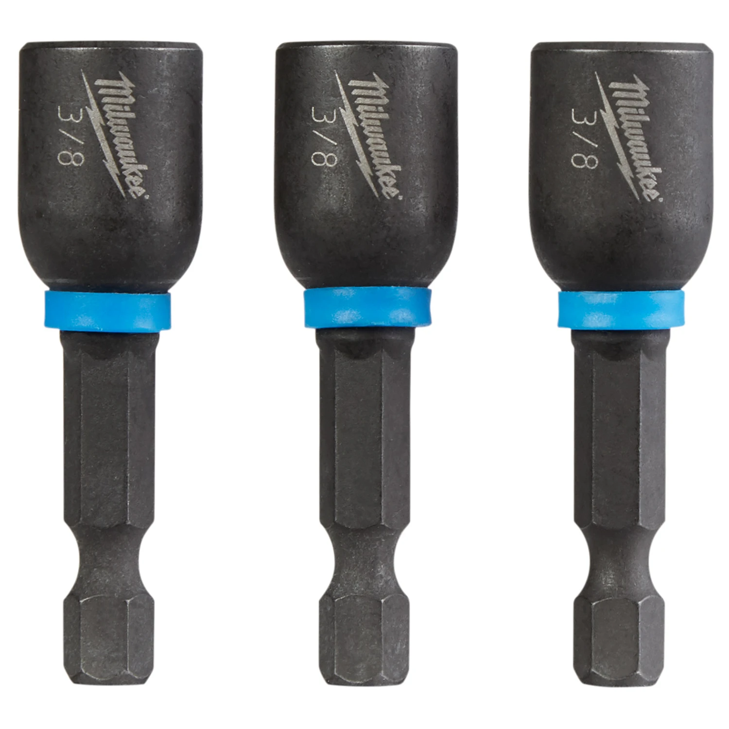 Millwaukee SHOCKWAVE 3/8 In. x 1-7/8 In. Power Impact Nutdriver, (3-Pack)