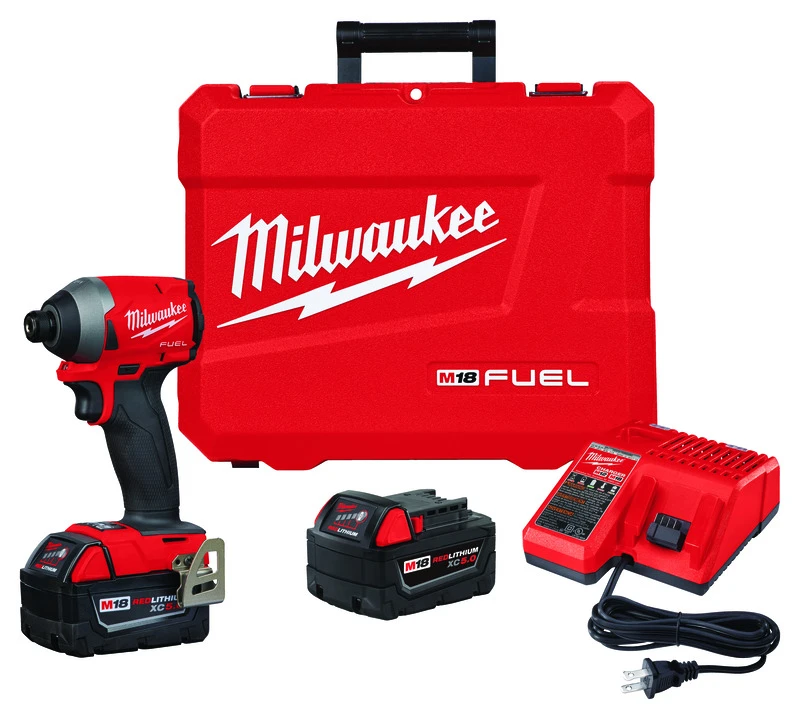 M18 18-Volt Fuel Brushless Hex Impact Driver Kit with 1/4-Inch Chuck and 2 Lithium-Ion Batteries
