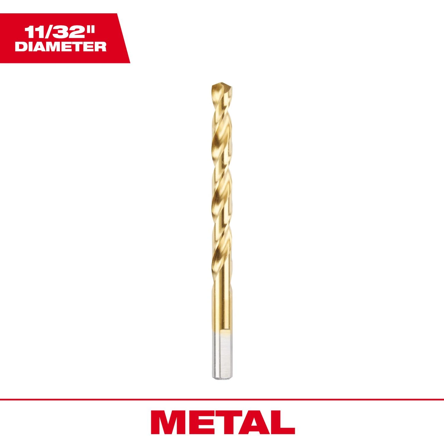 Thunderbolt 11/32 In. Titanium Drill Bit, 4-3/4 In. Length, 3-flat Shank
