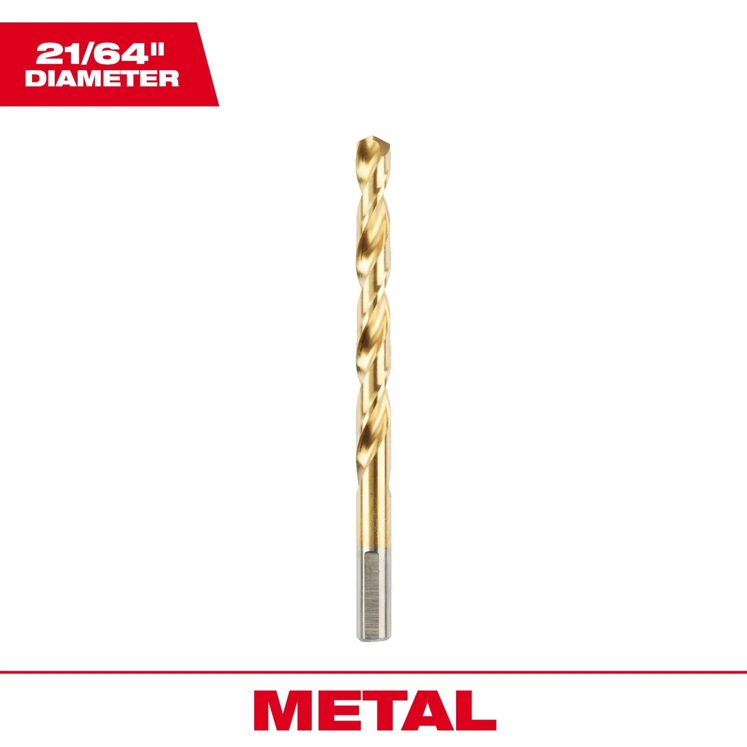 Thunderbolt 21/64 In. Titanium Drill Bit, 4-5/8 In. Length, 3-flat Shank